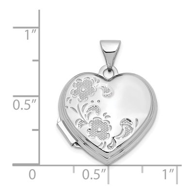 14K White Gold Heart Locket – view 6