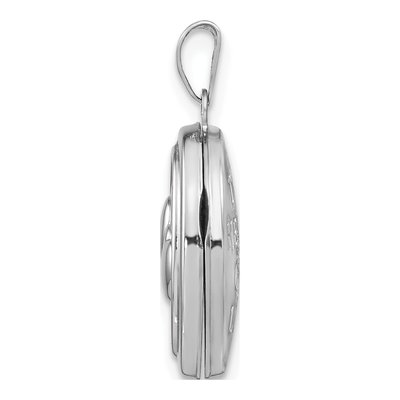 14K White Gold Double Hearts Oval Locket – view 2