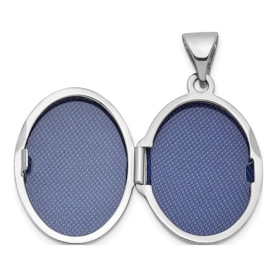 14K White Gold Double Hearts Oval Locket – view 4