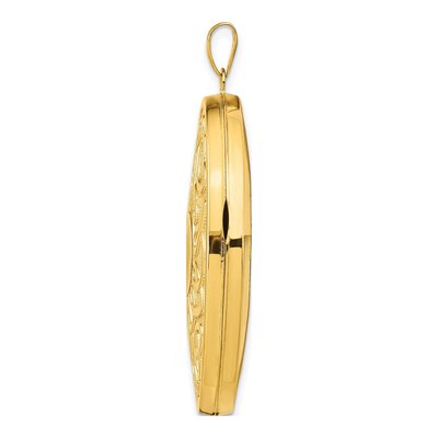 14K Yellow Gold Celtic Knot Heart Oval Locket – view 3
