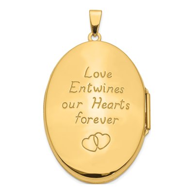 14K Yellow Gold Celtic Knot Heart Oval Locket – view 4