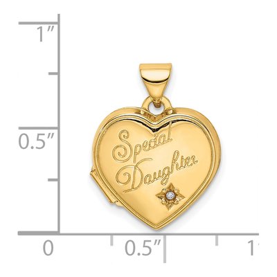 14K Yellow Gold Diamond 'special Daughter' Heart Locket – view 6