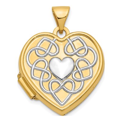 14K Yellow Gold Celtic Knot Heart Locket