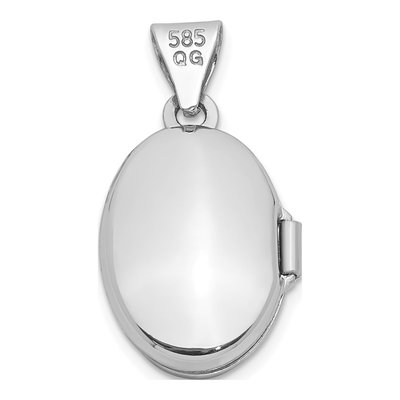 14K White Gold Oval Locket – view 4