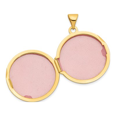 14K Yellow Gold Scroll Engraved Round Locket – view 5