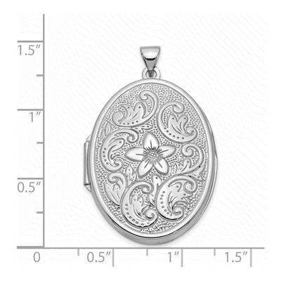 14K White Gold Oval Locket – view 4
