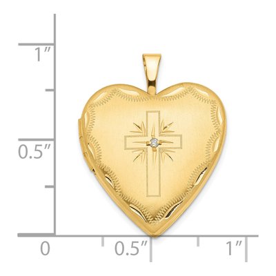 14K Yellow Gold Diamond Heart Locket – view 6