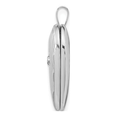 14K White Gold Diamond Heart Locket – view 3
