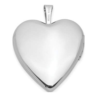14K White Gold Diamond Heart Locket – view 4