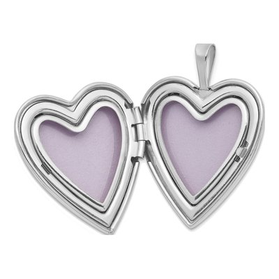 14K White Gold Diamond Heart Locket – view 5