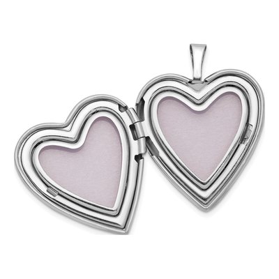 14K White Gold Heart Locket – view 5