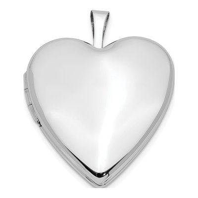 14K White Gold Heart Locket