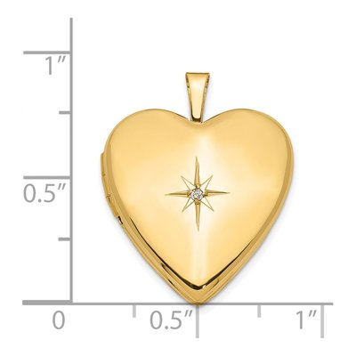 14K Yellow Gold Diamond Heart Locket – view 6