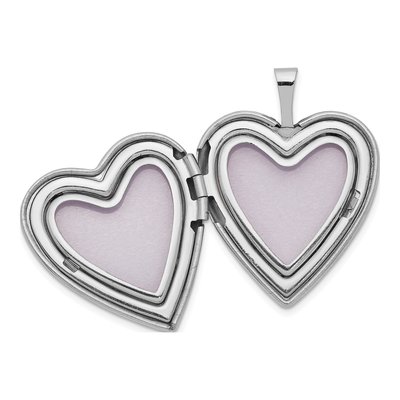 14K White Gold Diamond Star Heart Locket – view 5