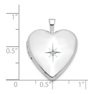 14K White Gold Diamond Star Heart Locket – view 6