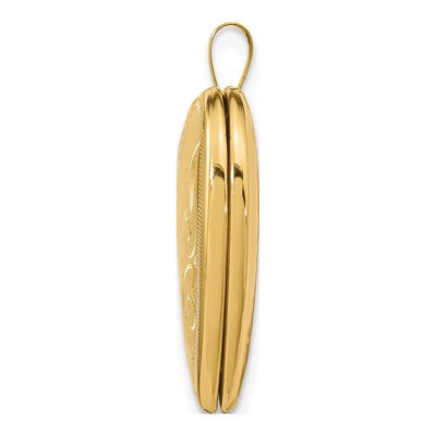 14K Yellow Gold Swirl Heart Locket – view 3