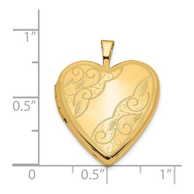 14K Yellow Gold Swirl Heart Locket – view 6