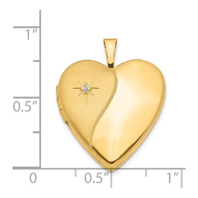 14K Yellow Gold Diamond Star Heart Locket – view 6