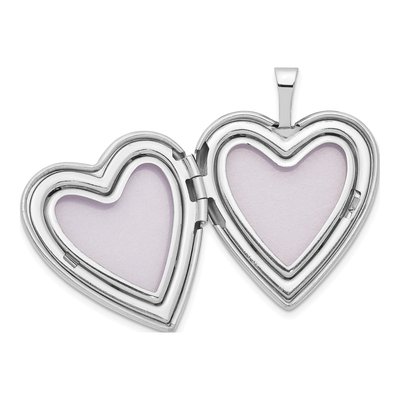 14K White Gold Diamond Star Heart Locket – view 5