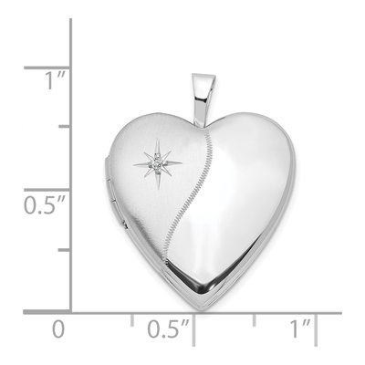 14K White Gold Diamond Star Heart Locket – view 6