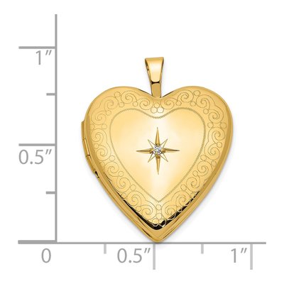14K Yellow Gold Diamond Heart Locket – view 6