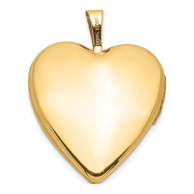 14K Yellow Gold Floral Heart Locket – view 4