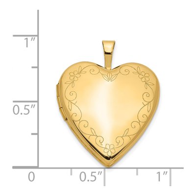14K Yellow Gold Floral Heart Locket – view 6
