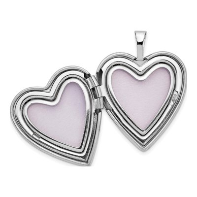14K White Gold Heart Locket – view 5