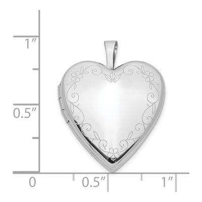 14K White Gold Heart Locket – view 6