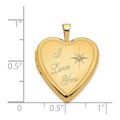 14K Yellow Gold Diamond Heart Locket – view 6