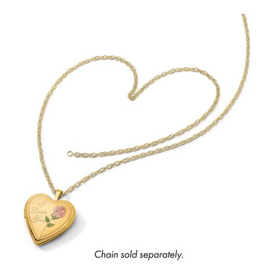 14K Yellow Gold Enamel Heart I LOVE YOU Locket – view 7