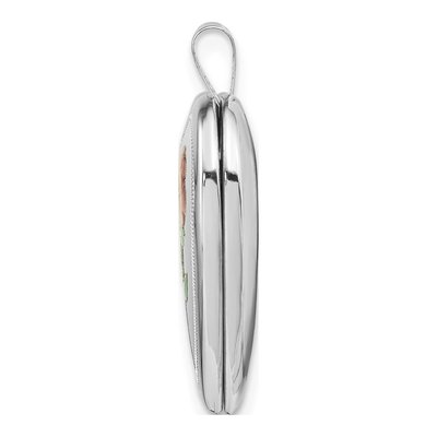 14K White Gold Enamel Heart Locket – view 3