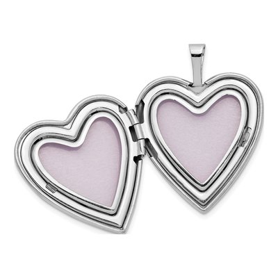 14K White Gold Enamel Heart Locket – view 5