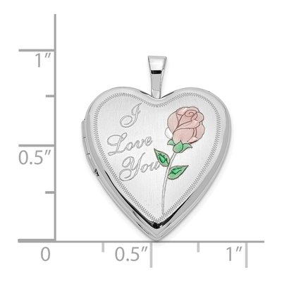 14K White Gold Enamel Heart Locket – view 6