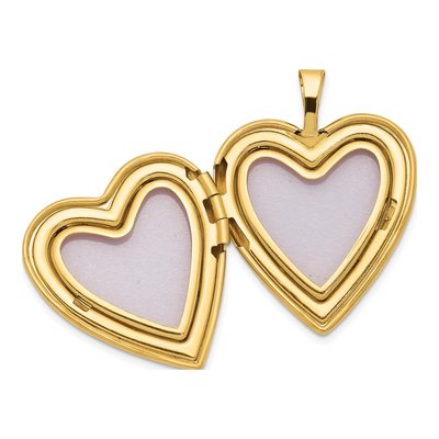 14K Yellow Gold Pink Green Enamel Heart Locket – view 5