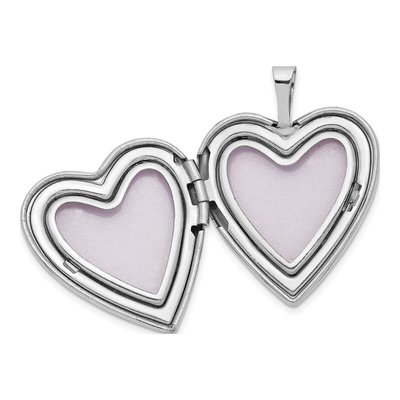 14K White Gold MOM Heart Locket – view 5