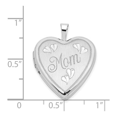 14K White Gold MOM Heart Locket – view 6