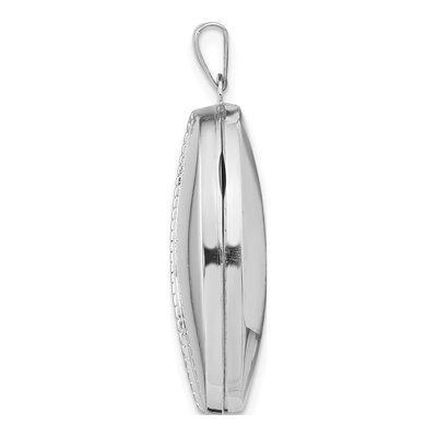 14K White Gold Oval Swirl Locket – view 3