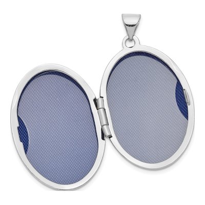 14K White Gold Oval Swirl Locket – view 6