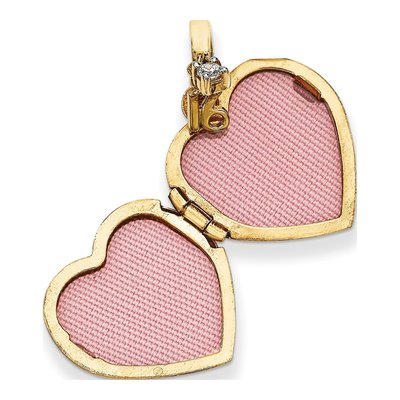 14K Yellow Gold CZ Happy 16th Birthday Heart Locket – view 2