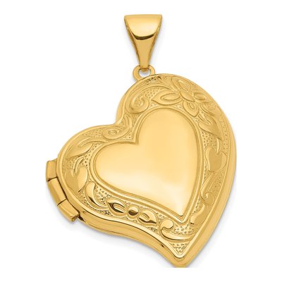 14K Yellow Gold Heart Locket