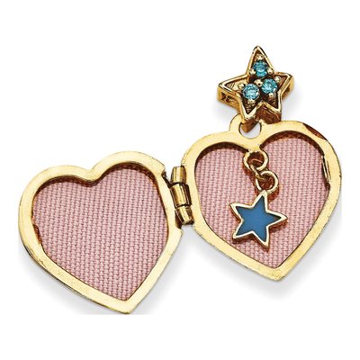 14K Yellow Gold CZ Heart Locket – view 2