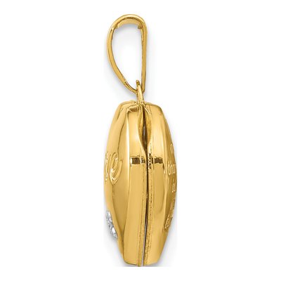 14K Two-Tone Gold Diamond LOVE Heart Locket – view 3