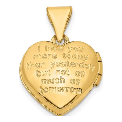 14K Two-Tone Gold Diamond LOVE Heart Locket – view 4