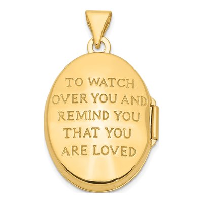 14K Yellow Gold Guardian Angel Oval Locket – view 4