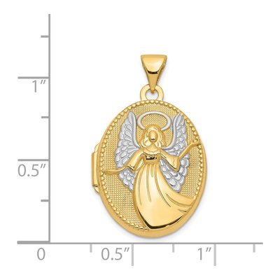 14K Yellow Gold Guardian Angel Oval Locket – view 6