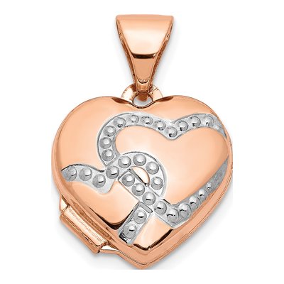 14K Rose Gold Heart Locket