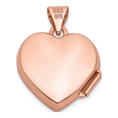 14K Rose Gold Diamond Heart Locket – view 4