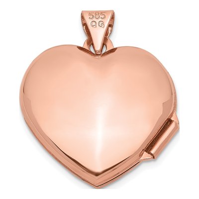 14K Rose Gold Domed Heart Locket – view 4