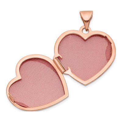 14K Rose Gold Domed Heart Locket – view 5